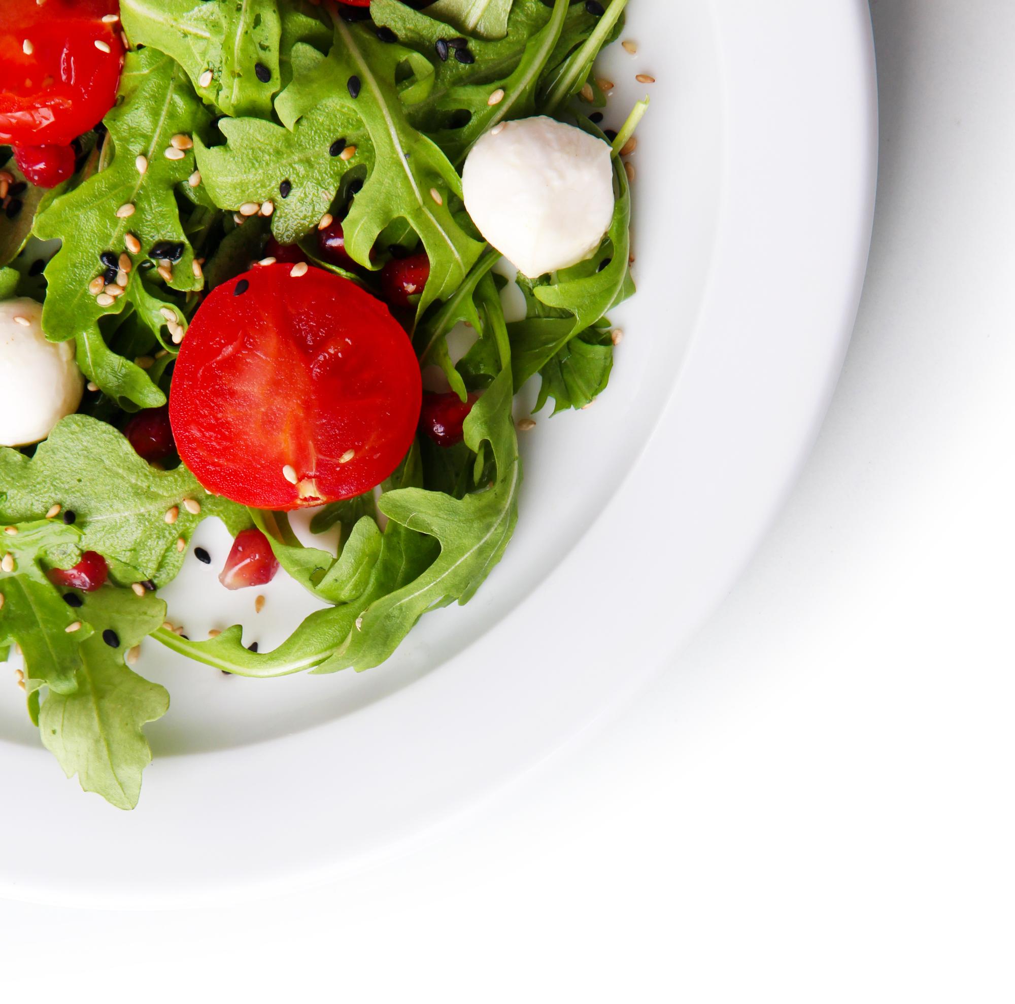 Close-up plated seasonal salad